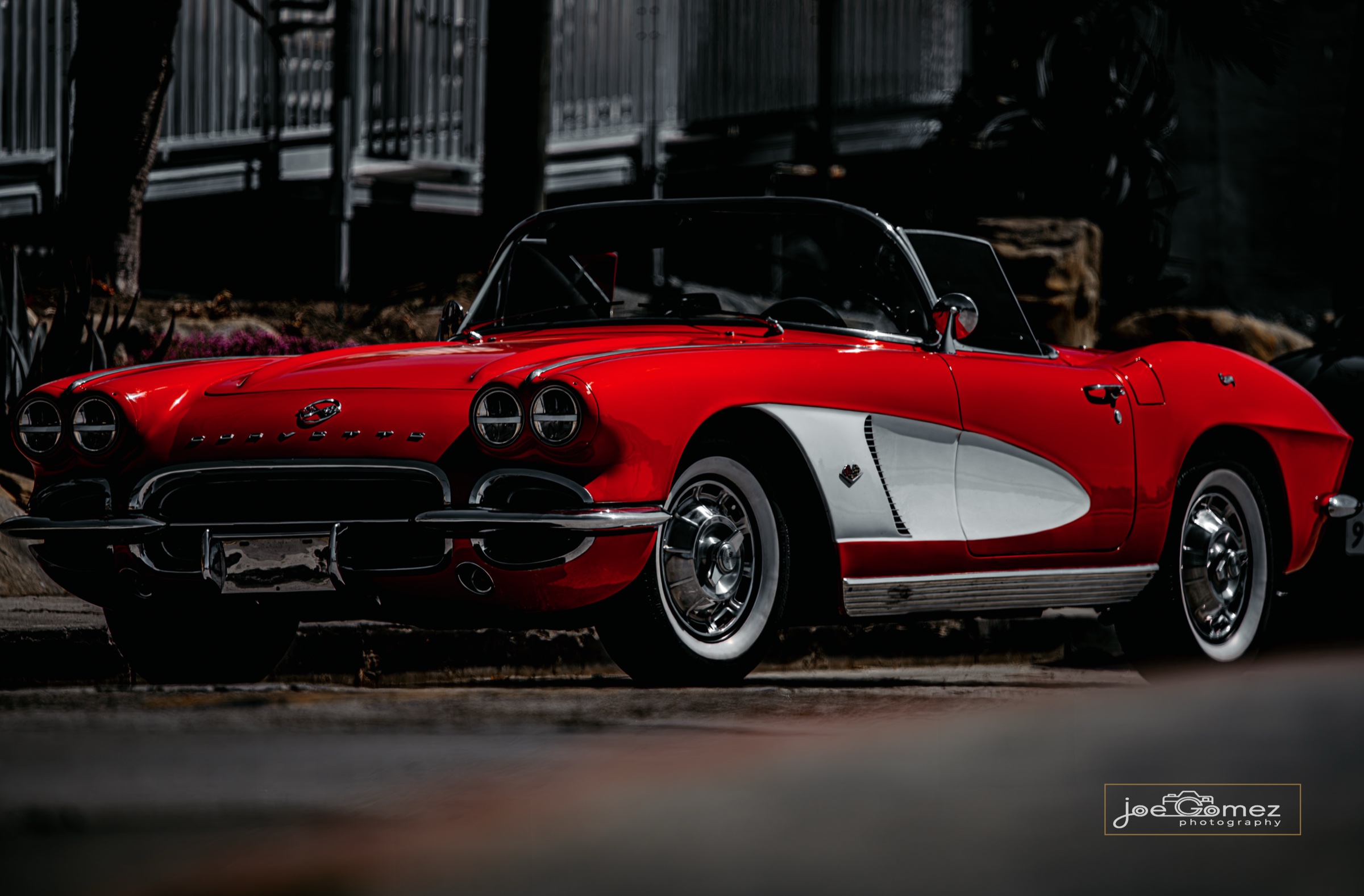 Layered red-and-white Corvette study featured in the Garden Grove Main Street editorial